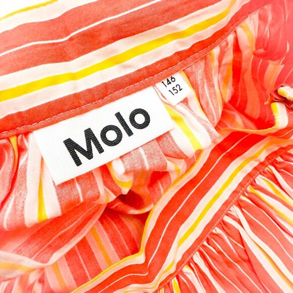 Molo Brittany 4192 Coral Sunshine Stripe Midi Skirt Size 148/152 Size Medium - Picture 3 of 5